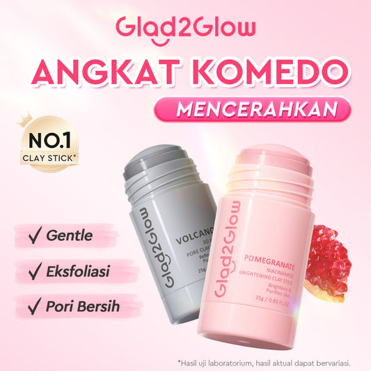 [DISKON 60%]Glad2Glow Clay Stick&Face Mask Complete Series-Pomegranate Brightening/Mugwort Salicylic Acid Acne/ Volcano 3D Acid Pore-masker Packs Masker Wajah Sheet Mask mask sleeping mask mugwort mask acne masker komedo g2glow official store