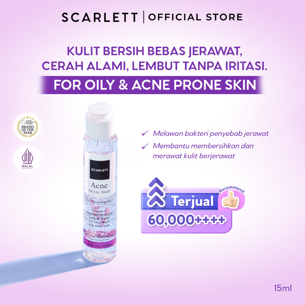 SCARLETT Face Care Satuan ( Facial Wash, Toner, Serum, Moisturizer, Face Mist, Peeling gel, Sunscreen, Face Mask ) - Brightly Ever After / Acne / Age Delay Mencerahkan , Menghilangkan Jerawat , Mencegah Penuaan Dini