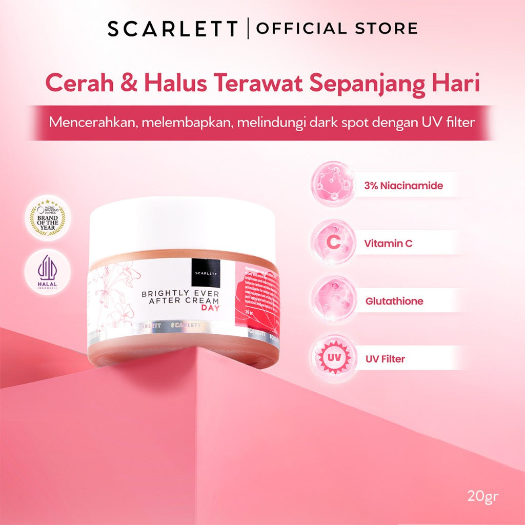 SCARLETT Face Care Satuan ( Facial Wash, Toner, Serum, Moisturizer, Face Mist, Peeling gel, Sunscreen, Face Mask ) - Brightly Ever After / Acne / Age Delay Mencerahkan , Menghilangkan Jerawat , Mencegah Penuaan Dini