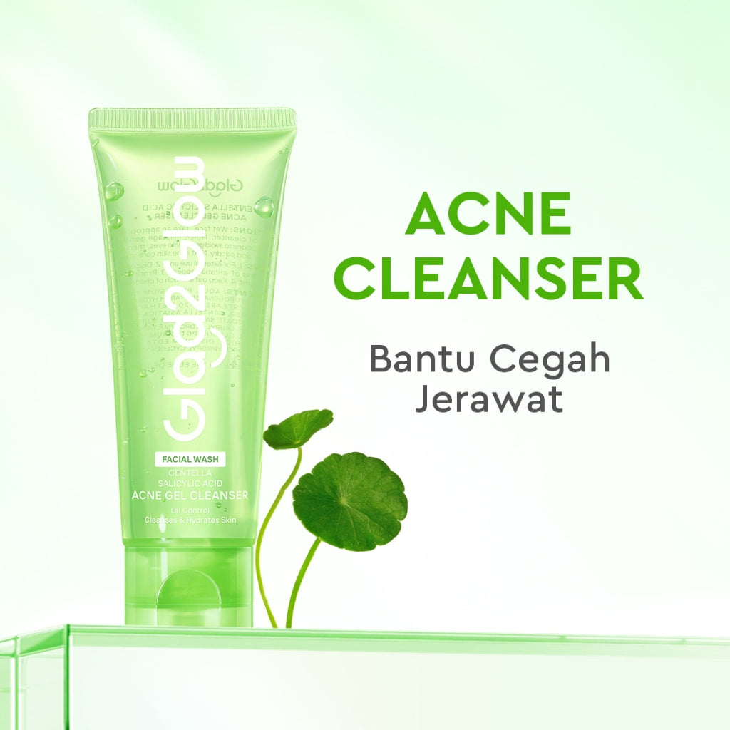 [Big Size]Glad2Glow Centella Salicylic Acid Acne Gel Cleanser 150ml facial wash skincare face wash sabun cuci muka cleansing balm exfoliating exfoliasi wajah sabun muka pembersih wajah merawat serta membantu menenangkan jerawat menenangkan kulit
