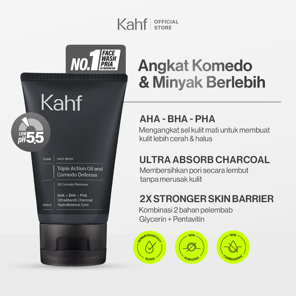 [KAHF BUNDLE 2IN1 PAKET BEBAS KUSAM : ANTI KETARIK & BEBAS LEPEK] Paket Grooming (Pomade/Hair Powder + Face Wash) - Approved by Barber & Suitable for Daily Use