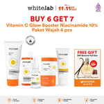 Whitelab 6 pcs Glow Booster C-Dose+ Brightening Paket Wajah - Facial Wash, Toner, Serum, Moisturizer, Sunscreen Paket Skincare