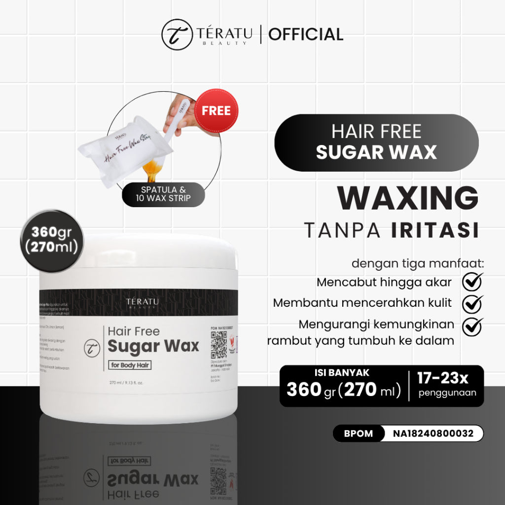 TERATU BEAUTY Hair Free Sugar Wax Natural Body Hair Waxing 270 ml / 360 gr (Waxing Penghilang Bulu Rambut)