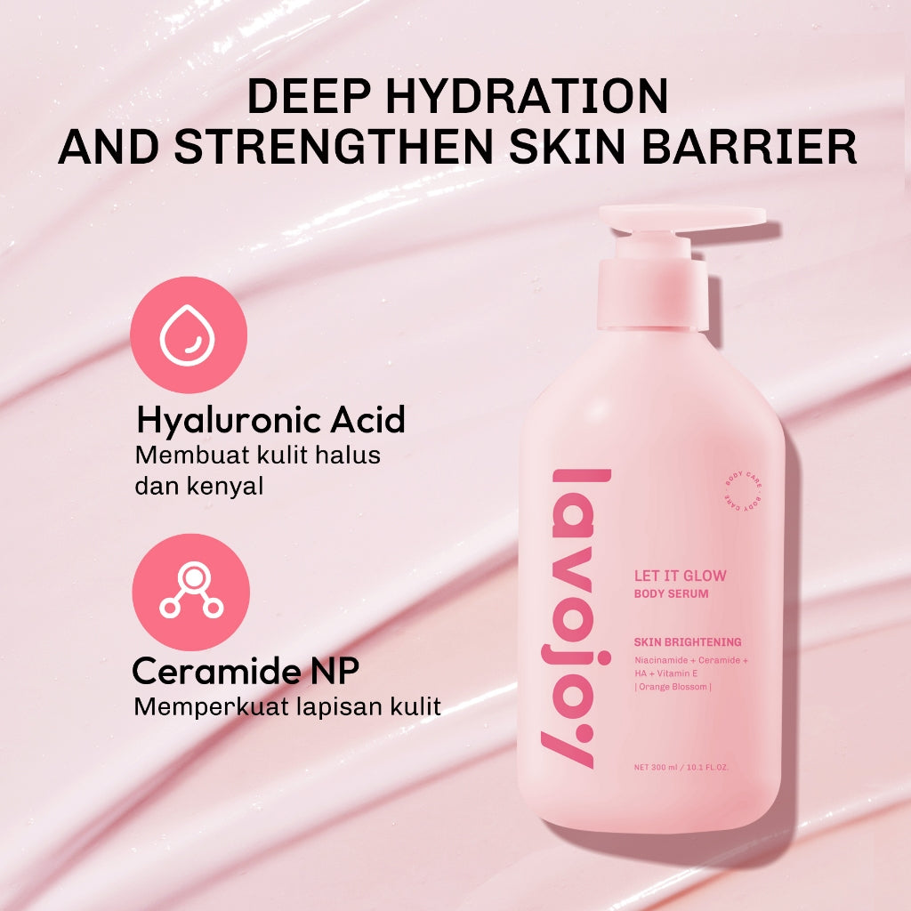 [ECONOMIC BUNDLE] Lavojoy 2in1 Brightening care | Body Serum 300ml + Body wash 300ml | Perawatan untuk Mencerahkan dan Melembabkan kulit dengan Niacinamide + Ceramide + Vitamin E