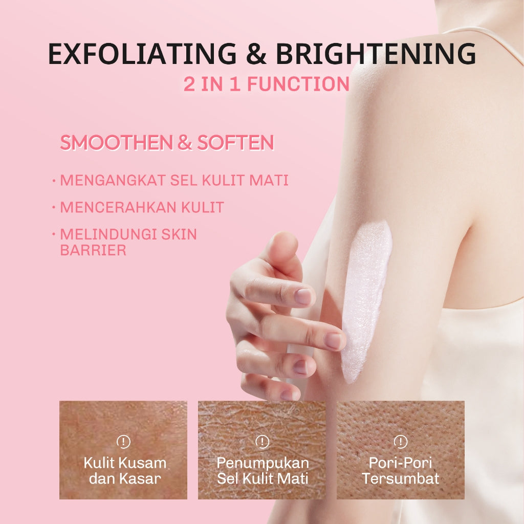 [NEW LAUNCH] Lavojoy Let It Glow Body Scrub DELICATE ROSE 180ML | Body Scrub Untuk Mencerahkan & Meratakan Warna Kulit Dengan 3% Niacinamide + Australian Super VC | Dual-Action Exfoliation Menghasilkan Kulit Yang Lebih Halus Dan Lembut