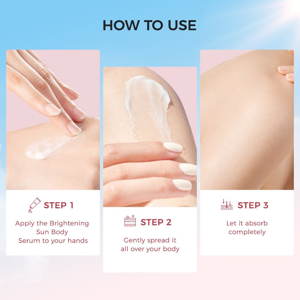 Grace and Glow Brightening Sun Body Serum Hand Body Lotion SPF 30 PA+++ | Body Sunscreen Sunblock Badan Anti UV with Arbutin + Bearberry | Lotion Tone Up Wangi Tahan Lama untuk Melembabkan Mencerahkan Kulit (Whitening & Moisturizing)