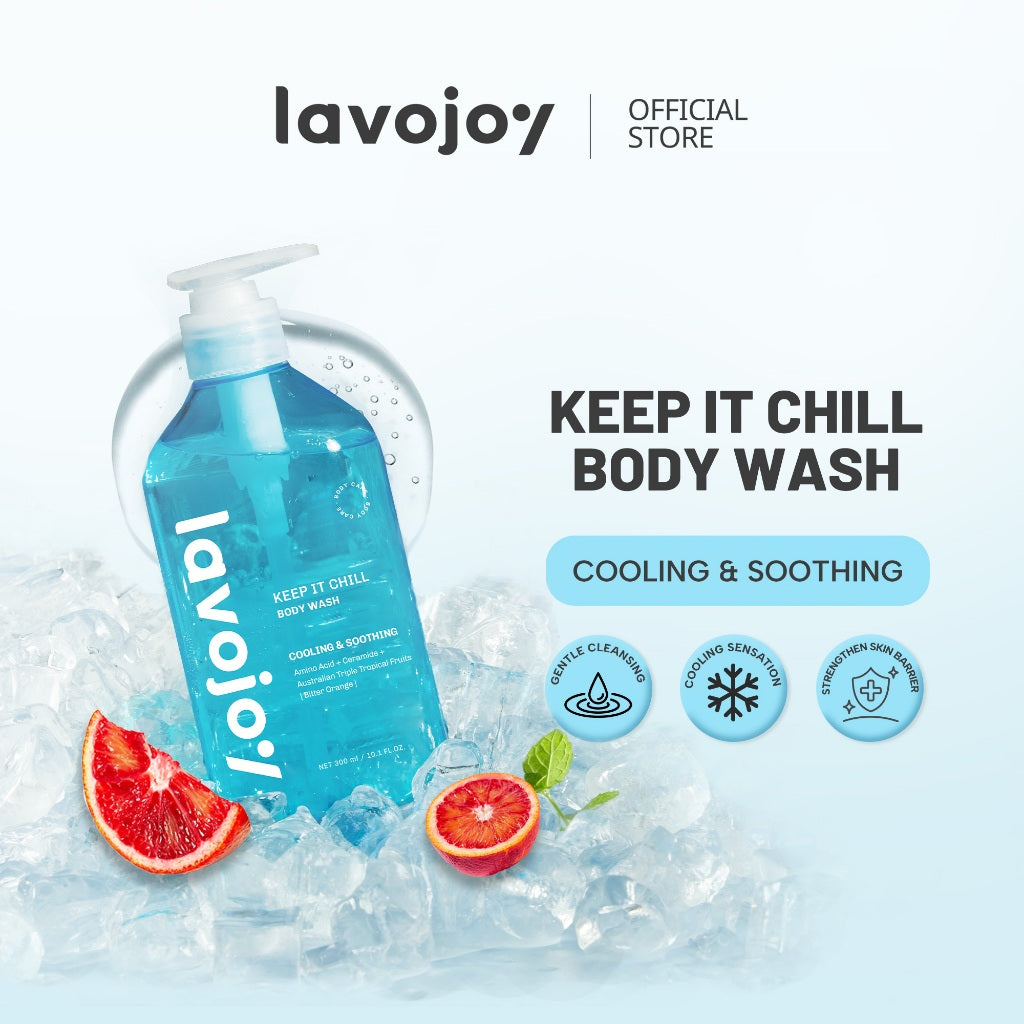 Lavojoy Keep It Chill Body Wash 300ml | Calm Down And Hydrate Skin | Sabun Mandi Cair | Sensasi Dingin | Menenangkan Kulit | Memperkuat Skin Barrier | Ceramide + Centella Asiatica + Mint Extracts