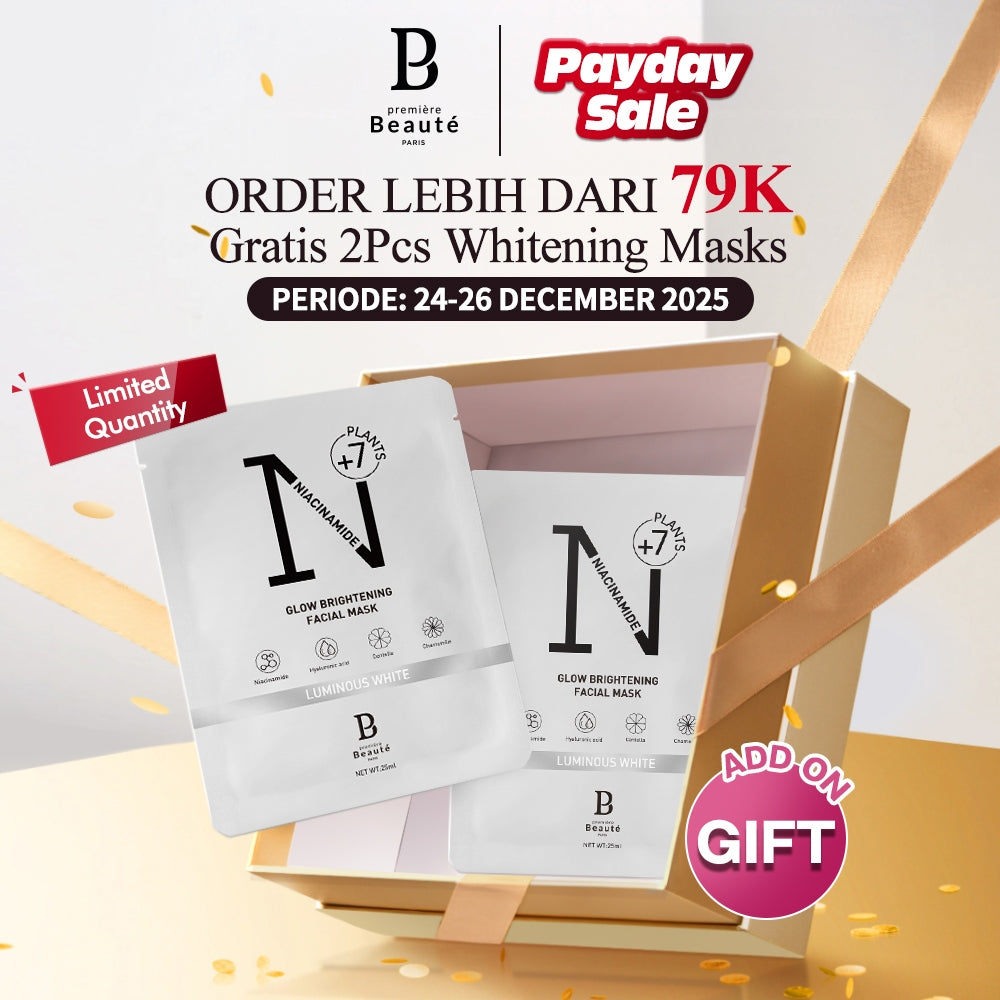 [FREE GIFT] PREMIERE BEAUTE 2PCS Whitening Essense Face Mask 25ml / Masker Wajah Niacinamide [BPOM]