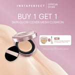 Instaperfect Skin Glow Cover Mesh Cushion High Coverage Formula Dilengkapi dengan SPF 50+ / PA++++  Tampilan Glow Up Natural- Melindungi Kulit dari Sinar UVA dan UVB- Make Up Foundation