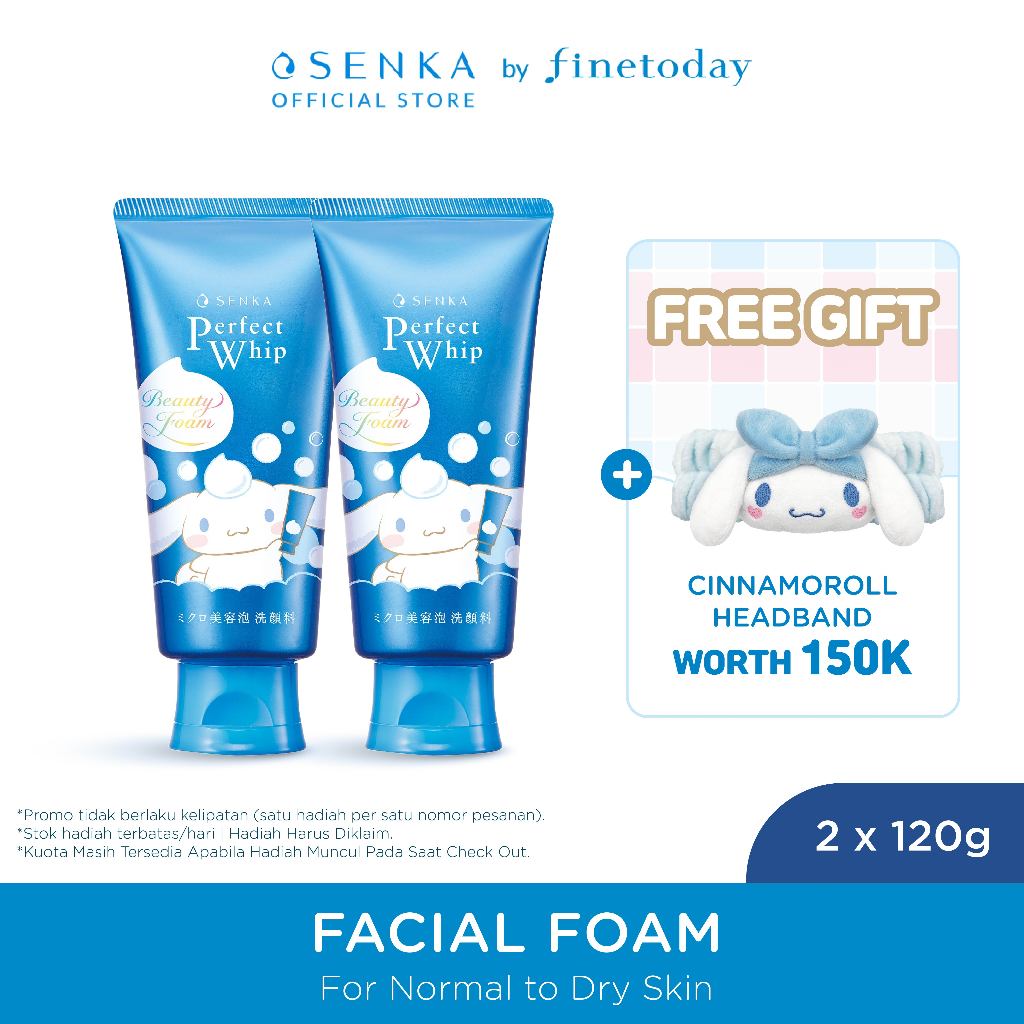 [TWINPACK] SENKA Perfect Whip Cinnamoroll Edition 120gr [BUY 1 GET 1 Hadiah Terbatas/Hari]