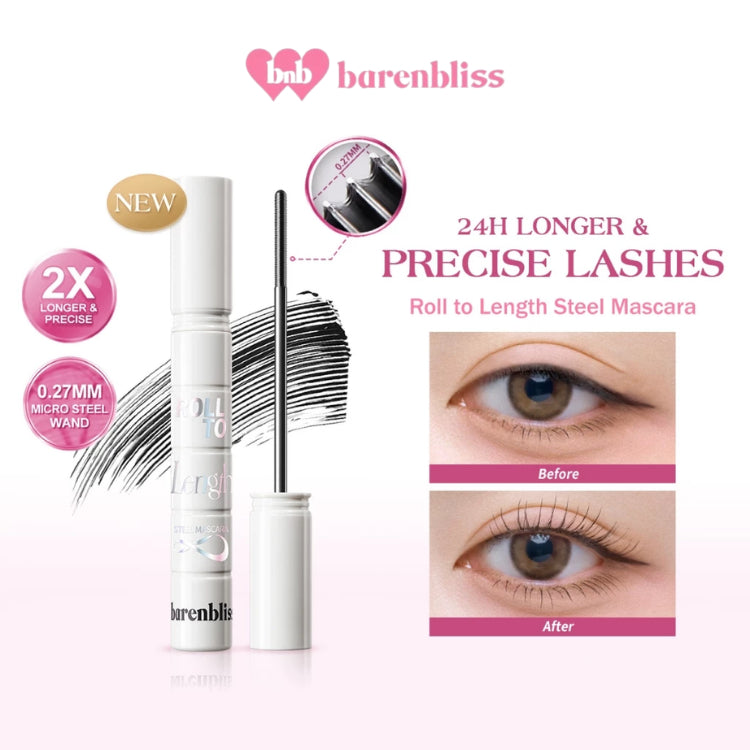 BNB BARENBLISS  Roll To Volume | Roll To High Mascara |Roll To Length | Roll To Clean | Black Eclipse Eyeliner