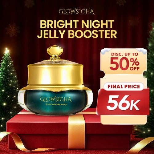 Glowsicha - Night Cream Jelly Booster tone up cerah moisturizer Pelembab Bercahaya Krim Siang Dengan Niacinamide brightening wajah cream pemutih wajah night cream Day Cream whitening skincare glowing BB cream Membantu Mencerahkan Wajah moist