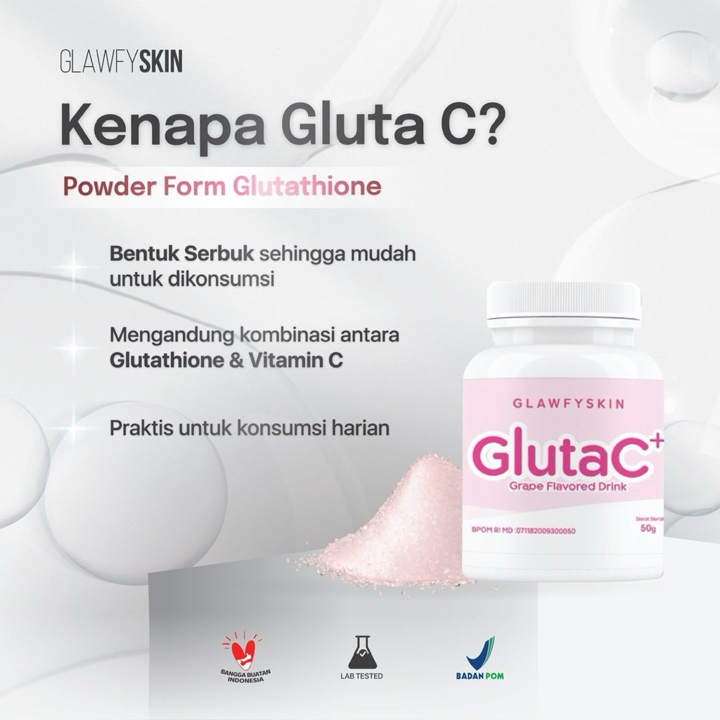 [ GLUTA 2 BOX ] Bundling isi 2 GLUTA C Powder Glutathione Glawfyskin | BPOM | Powder Gluta & Vitamin C
