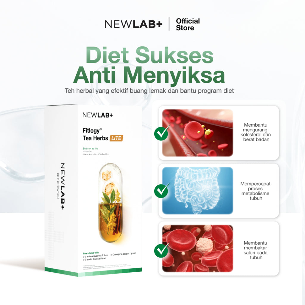 NEWLAB Fitlogy  -  Tea Herbs LITE- Teh Deox Ringan - Minuman Diet - Jaga Diet Anti Gagal dengan Formula Lebih Ringan untuk Pemula