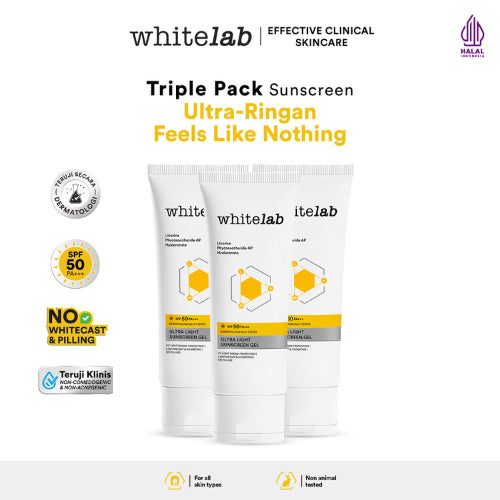 Whitelab Sunscreen Spray SPF 50 PA+++- Ultralight - Sunblock Ringan Anti Komedo Jerawat Pelindung Sinar Matahari UV A UV B Blue Light dengan Niacinamide, Tidak Lengket, Whitecast & Pilling [BPOM]