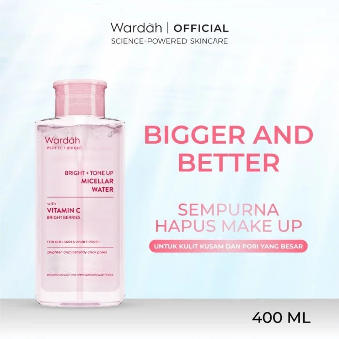 WARDAH Micellar Water All Series Perfect Bright Calm and Soothe Nature Daily Acnederm Lightening Oil Infused Pembersih Wajah Make Up Remover Waterproof Tanpa Bilas Skincare