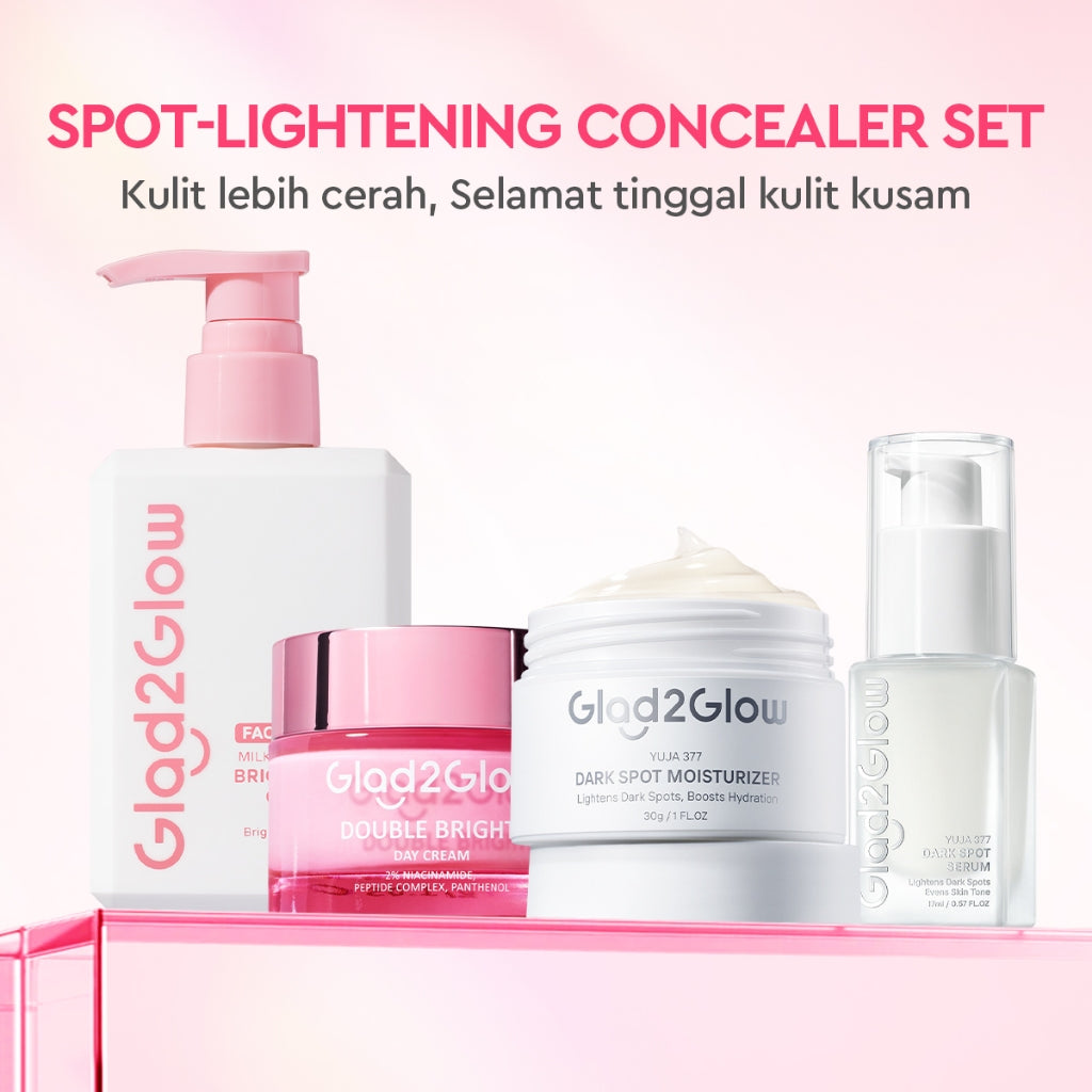 [SPOT-LIGHTENING] Glad2Glow 377 Dark Spot Concealer  bundle 4PCS Skincare Paket-SymWhite 377 Moisturizer+ 377 Serum+Cleanser +Niacinamide Day Cream Memperbaiki warna kulit kusam dan mencerahkan kulit G2G g2g officialstore