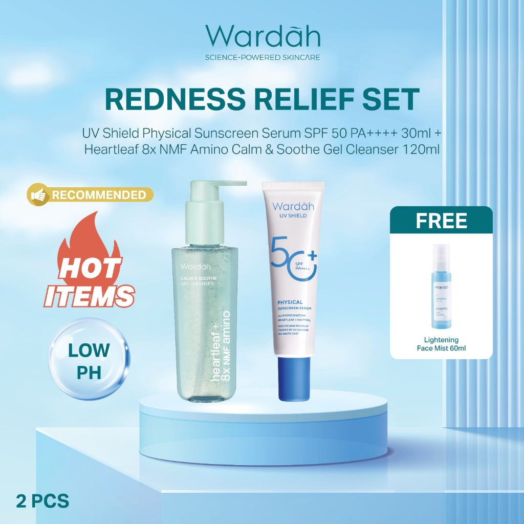 NEW WARDAH Paket Face Wash Gentle Low Ph Lightening Sunscreen UV Shield SPF 35 SPF 50 Sabun Cuci Muka Untuk Semua Jenis Kulit Tanpa Rasa Ketarik Menghidrasi dan Menenangkan Kulit Sunscreen UV Shield Skincare Routine Perawatan Kulit - Skincare