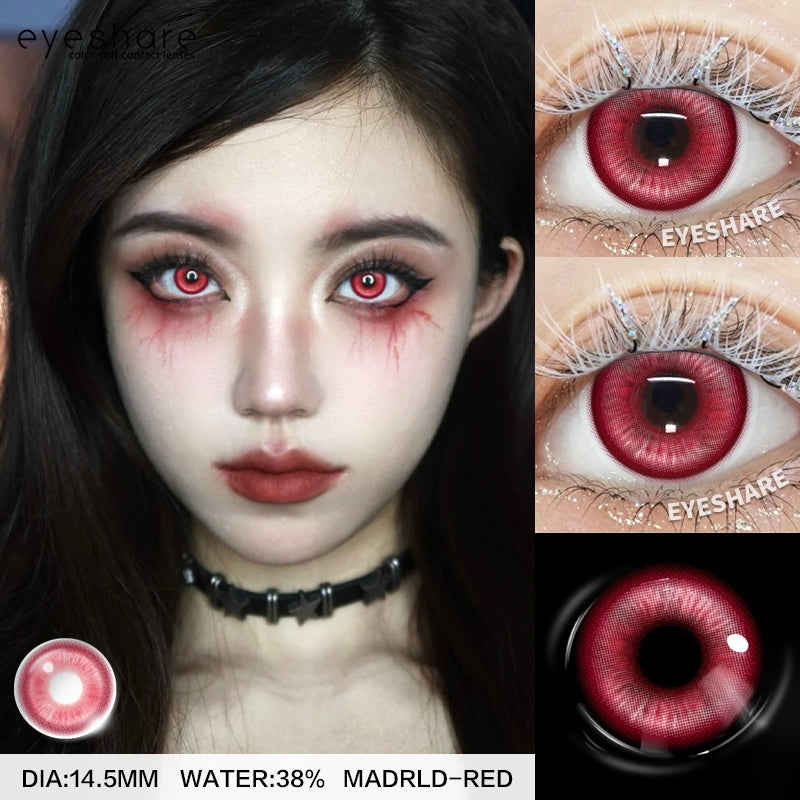 Eyeshare Softlens Madrio Softlens 1Pasang 14.0mm Purple Blue Brown Red Softlens