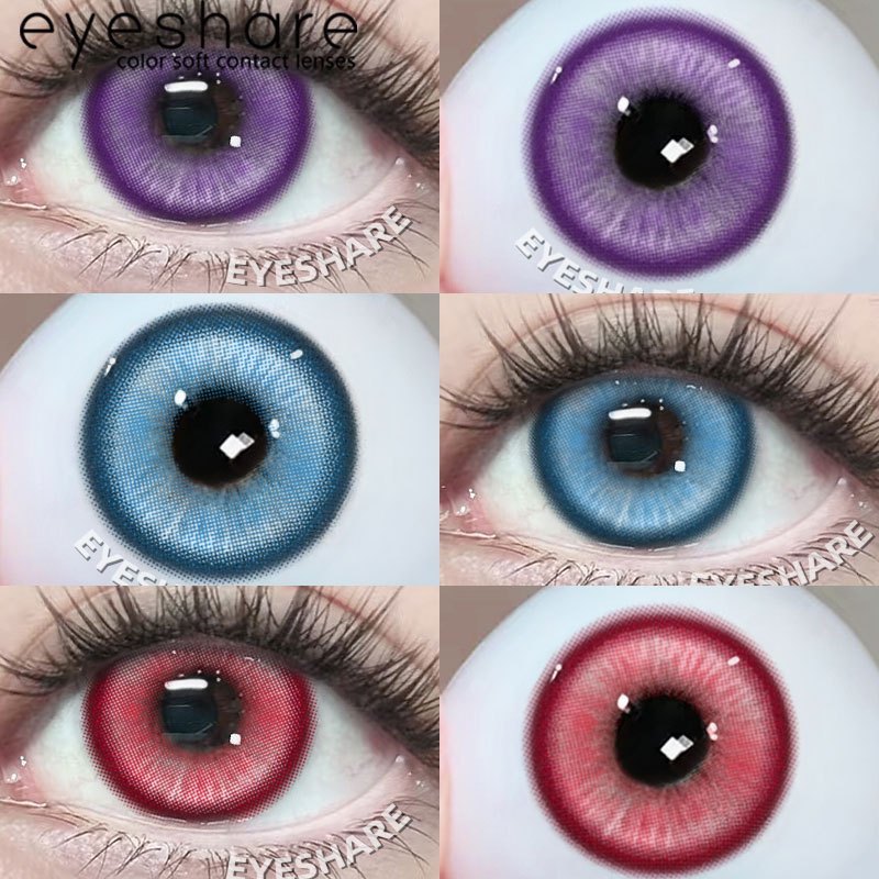 Eyeshare Softlens Madrio Softlens 1Pasang 14.0mm Purple Blue Brown Red Softlens