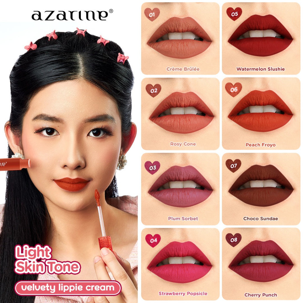 [FLASH SALE] Azarine - 07 Choco Sundae (CHOCOLATE) Velvety Lippie Cream Lightweight Lip Velvet Lip Matte 3.2 ml