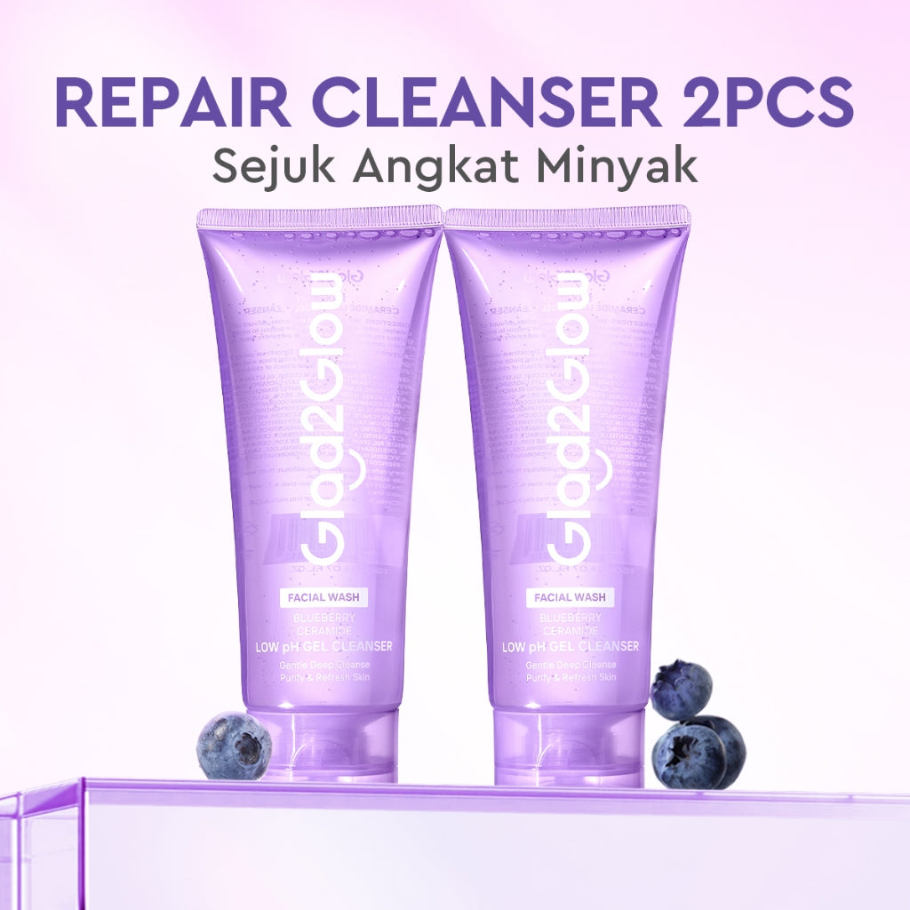 Glad2Glow Facial Cleanser Series-Facial Wash Low PH Gel Centella Mencerahkan Pencerah Wajah Anti Jerawat Penuaan Hilangkan Flek & Tenangkan face wash Pembersih Wajah Membersihkan kotoran dan minyak Menjaga pelindung kulit Mengobati g2glow official store
