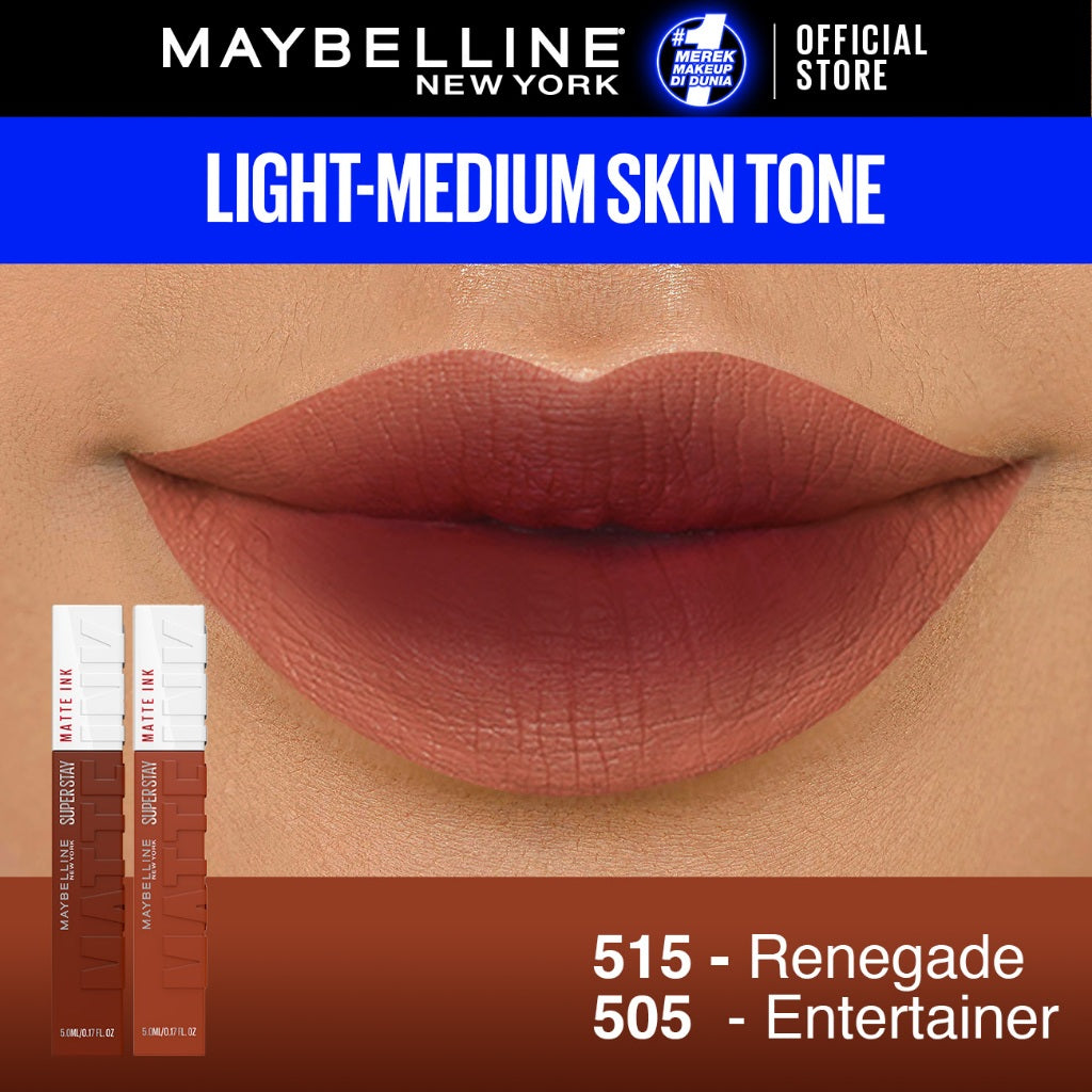 MAYBELLINE OFFICIAL Paket Hemat Superstay Matte Ink 2 pcs Ombre Set Lipstick - Long Lasting Lipstick Matte Waterproof Transferproof Lipstik