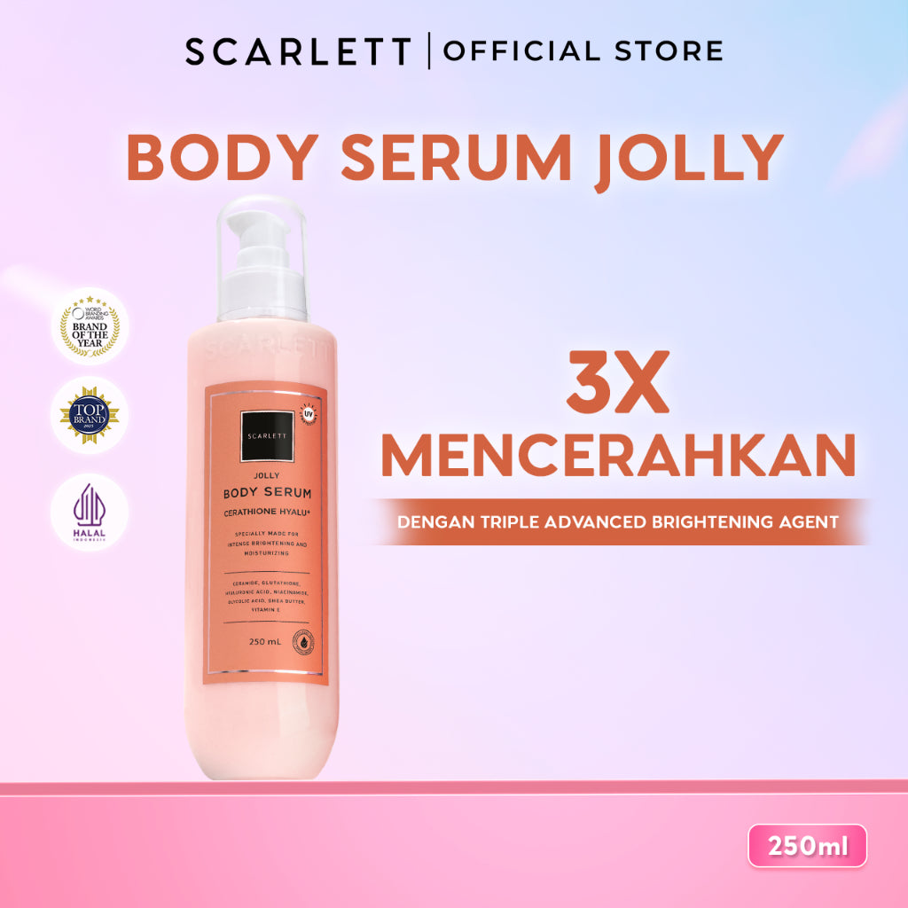Scarlett Whitening Jolly Body Serum - Serum Badan dengan Aroma Wangi Mewah untuk Mencerahkan Melembabkan Menutrisi Kulit ||  Efektif Meratakan Kulit Belang & Pemutih Kulit