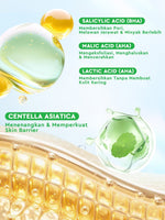 Glad2Glow Centella Salicylic Acid Exfoliating Acne Toner Pads Gentle Eksfoliasi Kulit Jerawat Kulit Sensitif (30 pads) Centella Pads Lactic Acid Malic AHA BHA Peeling Serum Acne Spot Serum Cica Acne Clear Pad Treatment Jerawat exfoliasi wajah obat jerawat