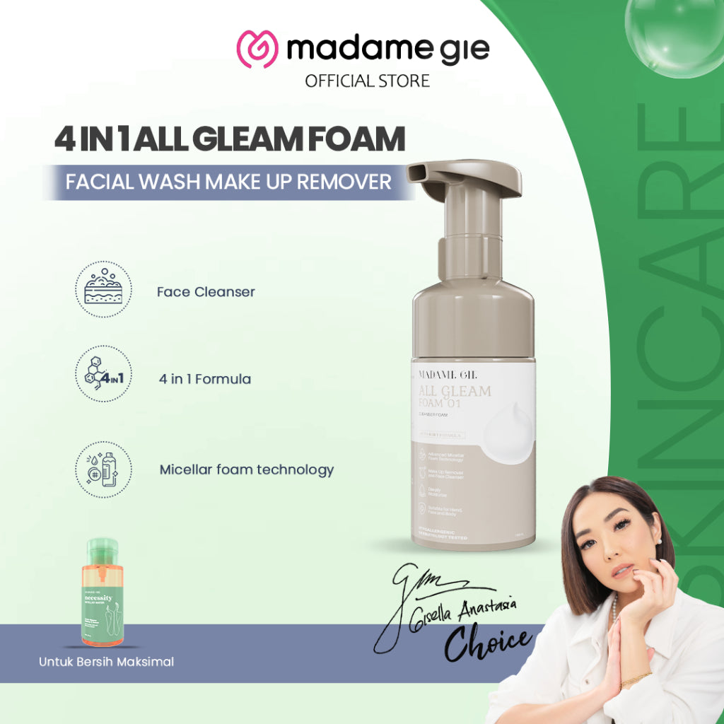 Madame Gie 4 in 1 All Gleam Foam - Facial Wash MakeUp Remover