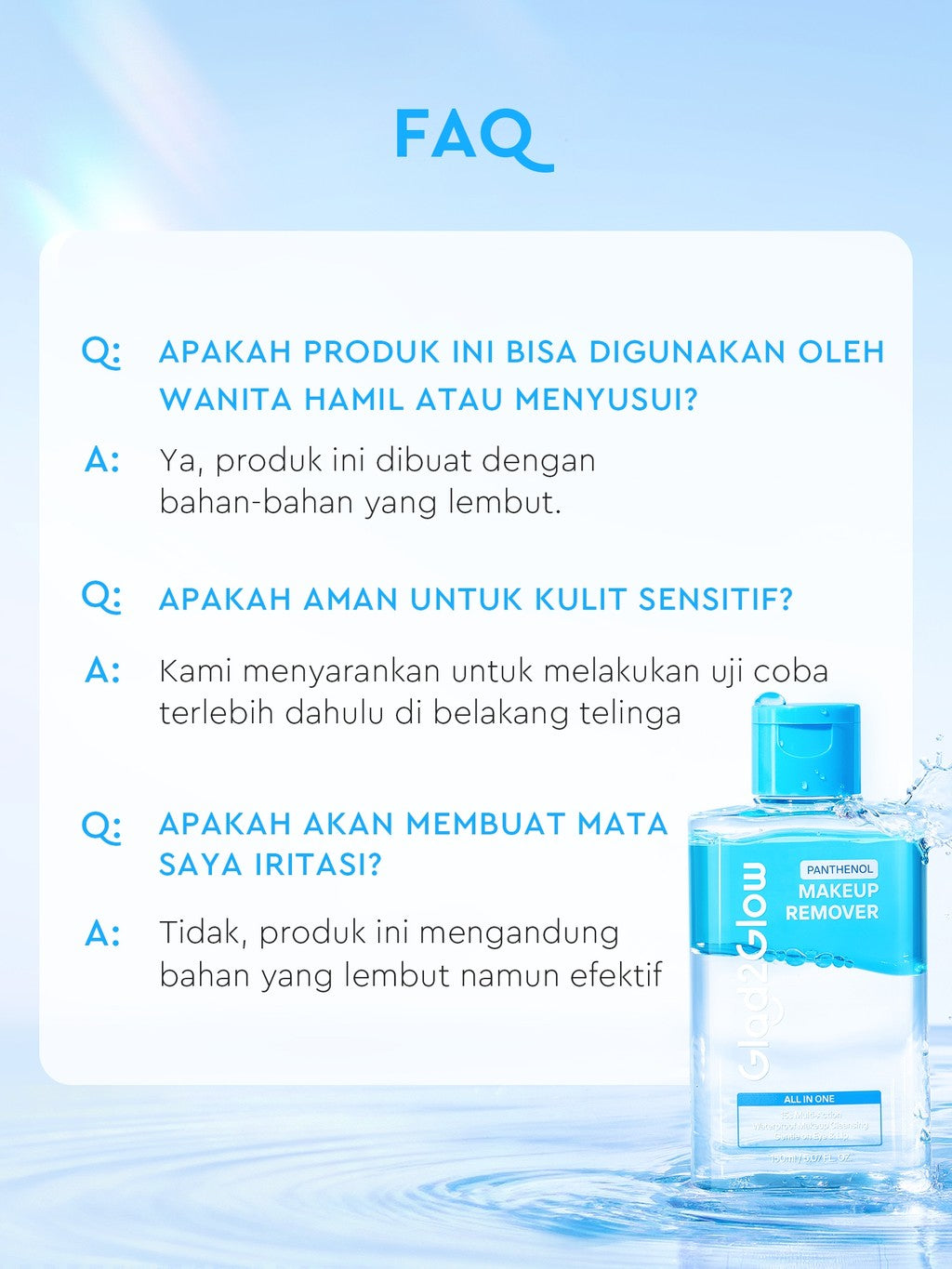 [NEW LAUNCH]Glad2Glow All IN ONE MAKEUP REMOVER Untuk Semua Kulit Lembut cleansing oil Micellar water Penghapus Makeup Waterproof Hapus Riasan Tahan Air dengan dan Dual-Phase Makeup Melting Solution Tanpa Iritasi untuk Kulit Sensitif g2glow official store