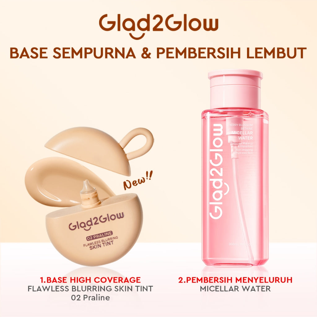 [NEW LAUNCH] Glad2Glow FLAWLESS BLURRING SKIN TINT 30G Concealer Foundation Bedak padat Make up Lightweight Coverage Long-lasting 12-Hour Soft-Focus Flawless Skin oil-control  Bio-Mimetic Film Technology Squalane Care g2glow official store