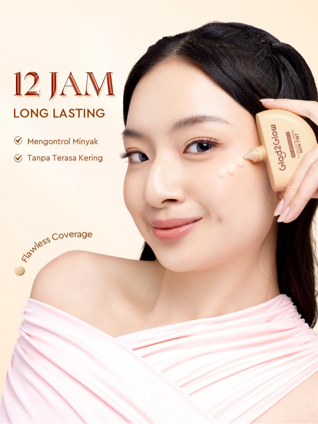 [NEW LAUNCH] Glad2Glow FLAWLESS BLURRING SKIN TINT 30G Concealer Foundation Bedak padat Make up Lightweight Coverage Long-lasting 12-Hour Soft-Focus Flawless Skin oil-control  Bio-Mimetic Film Technology Squalane Care g2glow official store