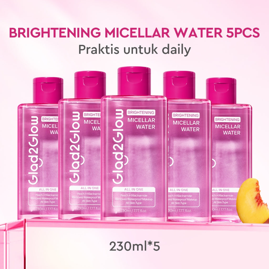 [NEW LUNCH] Glad2Glow Brightening Micellar Water 300ml Untuk Semua Kulit Lembut Cepat Menghapus Makeup & Mencerahkan kulit Penghapus Makeup Waterproof Hapus Riasan Tahan  dan Tanpa Iritasi g2glow official store