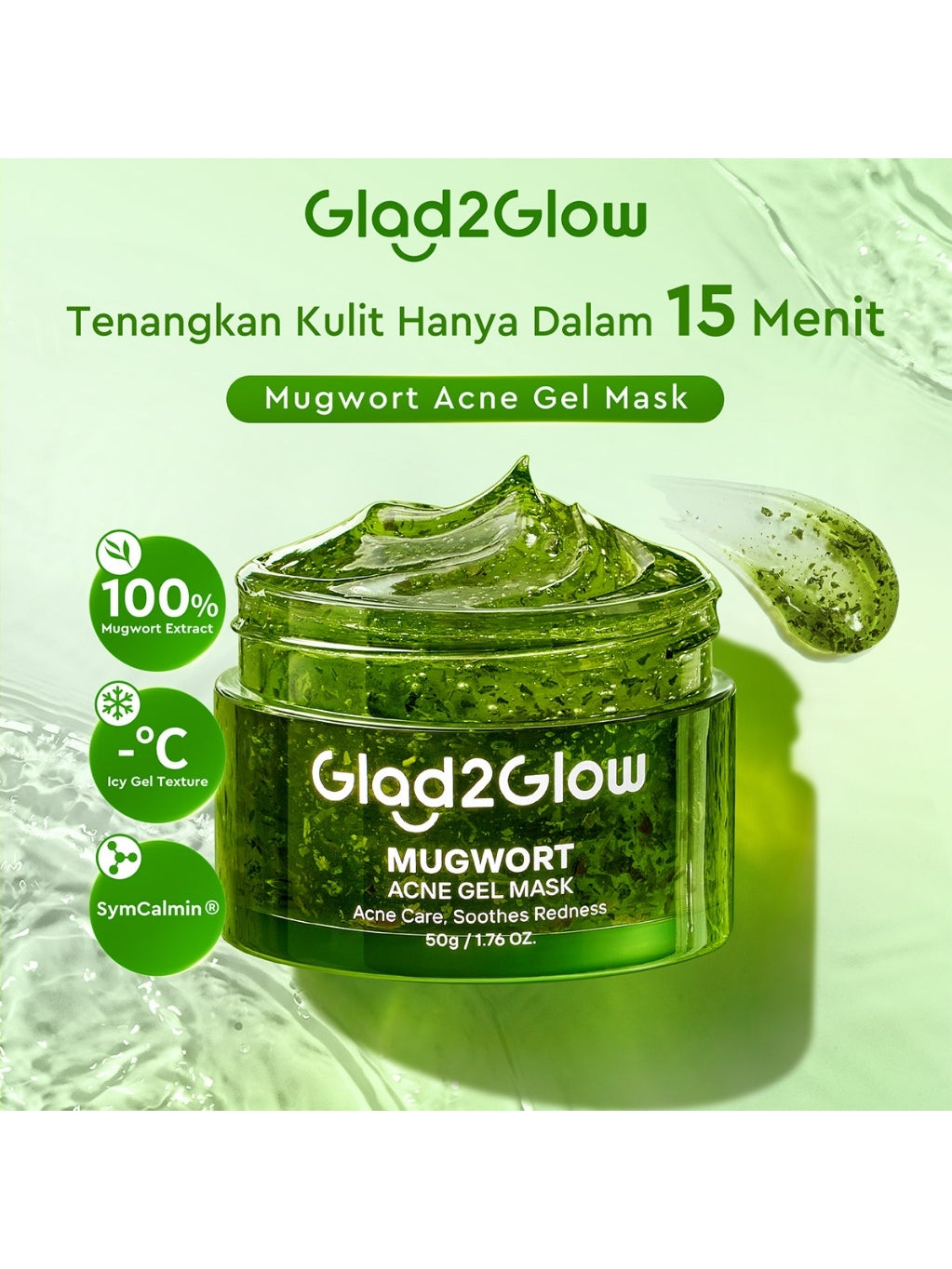 [Cocok Untuk Pemula] Glad2Glow Acne&Cerah Set Glowing  Bundle 4in1-Brightening Moisturizer+Cleanser+Mugwort acne gel mask+10%Niacinamide skincare paket pembersih perawatan kulit mencerahkan warna kulit pelembab wajah all in 1g2glow official store