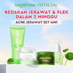 Glad2Glow Acne Jerawat Bundle 4pcs paket Centella madeca cream-Moisturizer+Serum+Cleanser+Toner Skincare Centella Masker Menghilangkan Menenangkan kemerahan pada kulit Atur Minyak BerlebihMerawat Kulit g2glow official store acnaway