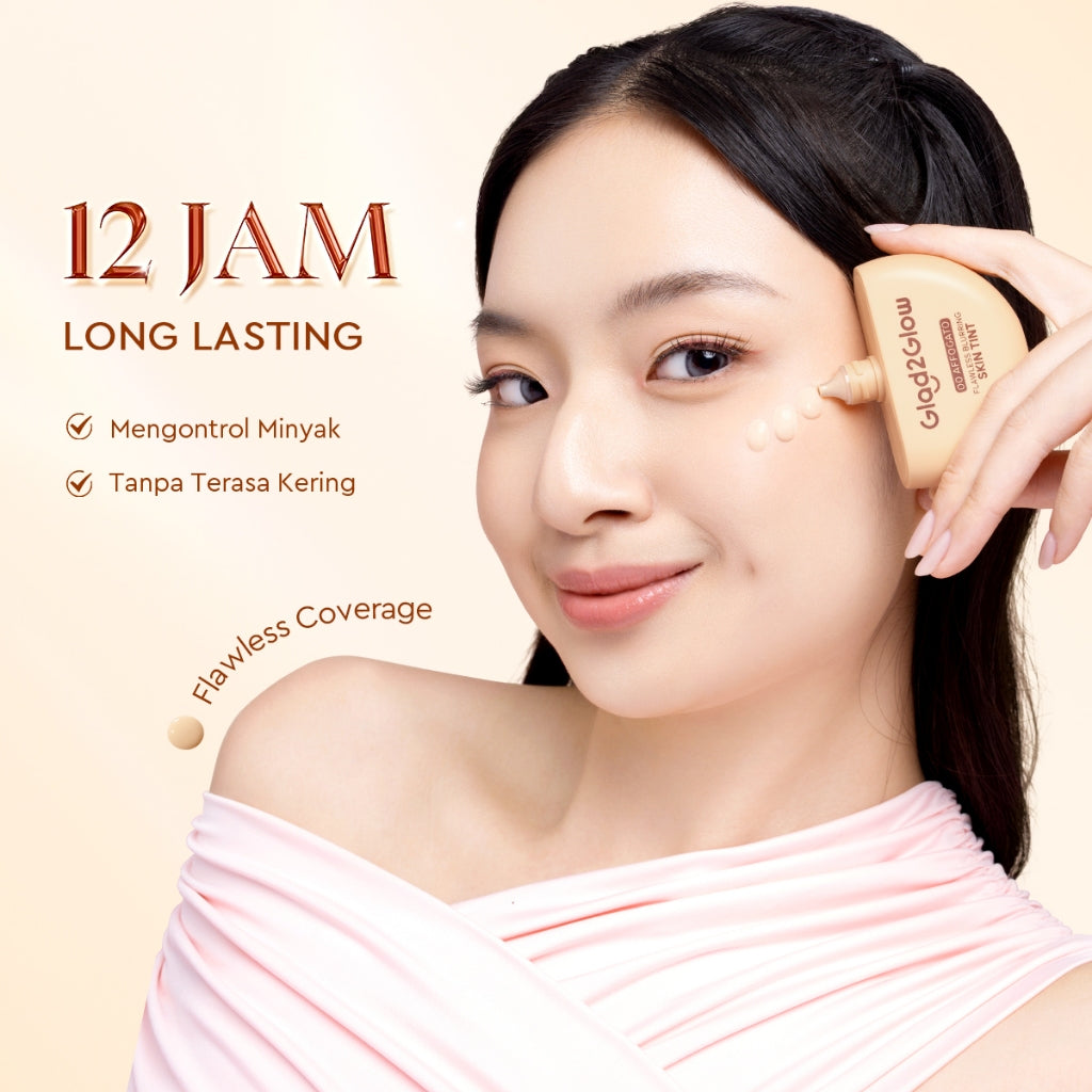 [NEW LAUNCH] Glad2Glow FLAWLESS BLURRING SKIN TINT 30G+ BRIGHTENING LIP SERUM 7g Mencerahkan Melembabkan 3in1 liptint  Foundation Bedak padat Make up Lightweight Coverage Long-lasting 12-Hour Soft-Focus Flawless Skin oil-control g2glow official store