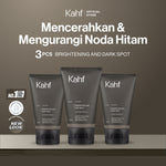 [KAHF BUNDLE 3IN1 PAKET FACIAL WASH - MENCERAHKAN DAN MENGURANGI NODA HITAM] Triple Pack Kahf Brightening and Anti Darkspot Scrub 100 ml - Sabun Cuci Muka Pria Anti Noda Hitam Bekas Jerawat - Skincare Cleanser for Daily Use