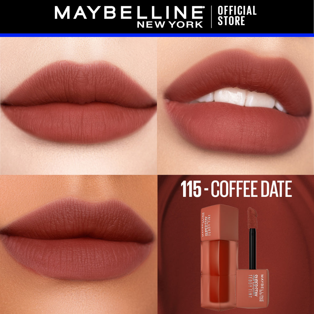 MAYBELLINE OFFICIAL Superstay Teddy Tint 5 mL - Teddy Soft Matte Tahan 12 Jam Lipstick Lipcream Lipstik Perfect Lip Tint