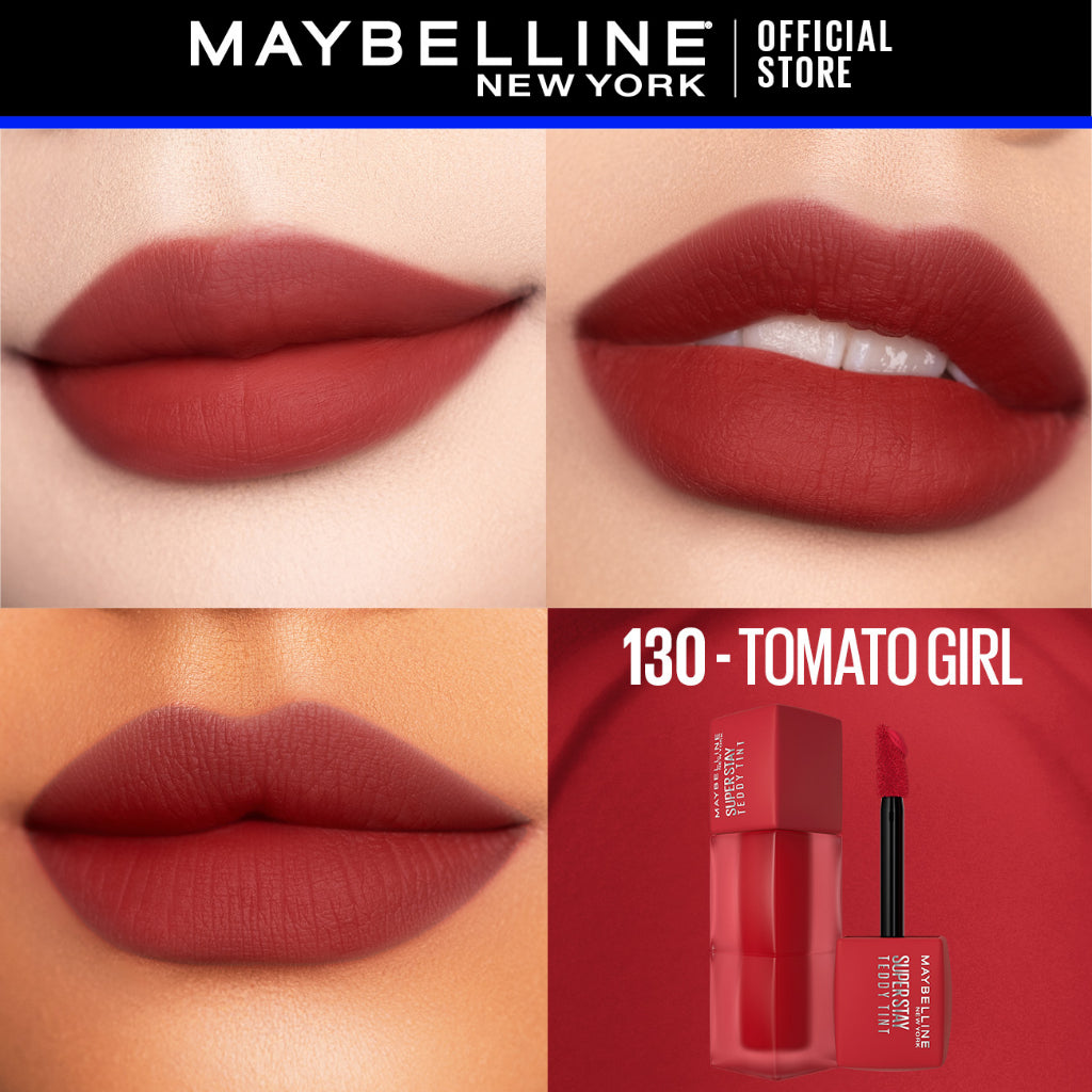 MAYBELLINE OFFICIAL Superstay Teddy Tint 5 mL - Teddy Soft Matte Tahan 12 Jam Lipstick Lipcream Lipstik Perfect Lip Tint