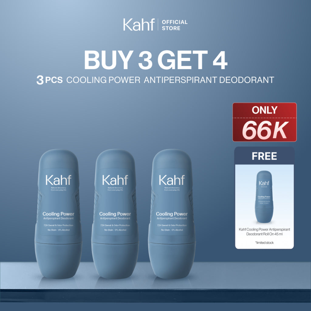 [SPECIAL 11.11 : B3G4 - KAHF BUNDLE 3IN1 PAKET DEODORANT] Triple Pack Kahf Deodorant Roll On Antiperspirant 45 ml - 3 pcs Deodoran Pria - Deo Anti Iritasi, Anti Bau, Fresh, Bebas Keringat, Wangi - Suitable for Daily Use