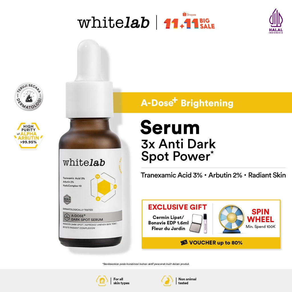 Whitelab Serum Arbutin Anti Dark Spot Flek Hitam - Serum Glowing Pencerah Wajah Bekas Jerawat