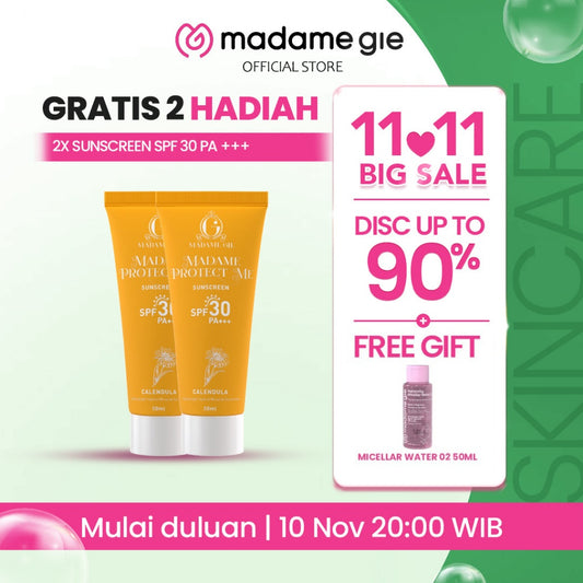 [GRATIS MICELLAR WATER] [COMING BACK] 2X Madame Gie Madame Protect Me Sunscreen SPF 30 PA +++ 50ml With Calendula - Skincare Sunblock
