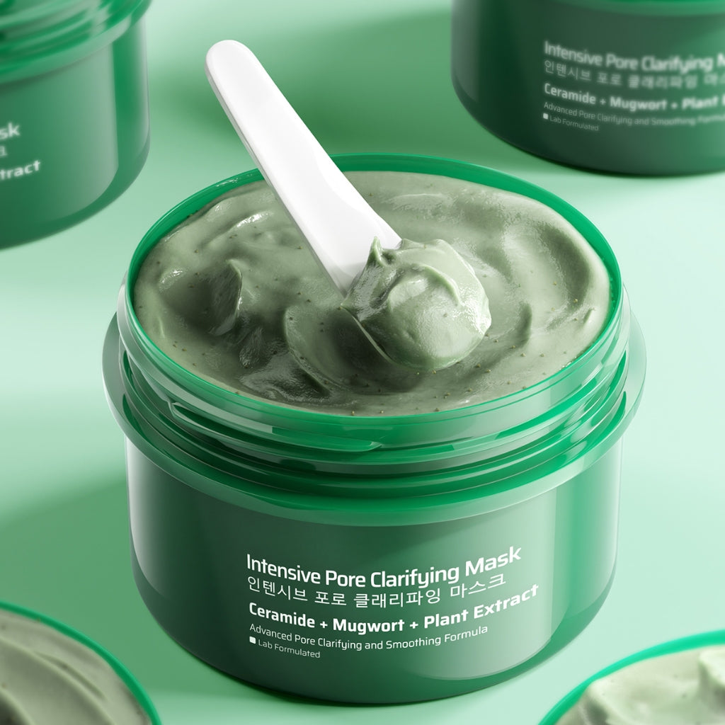 ELFORMULA Bundle 2pcs Intensive Pore Clarifying Mugwort Mask - Clay Mask Mud Mask Acne Pembersih Pori-pori Pores Eksfoliasi Wash off masker