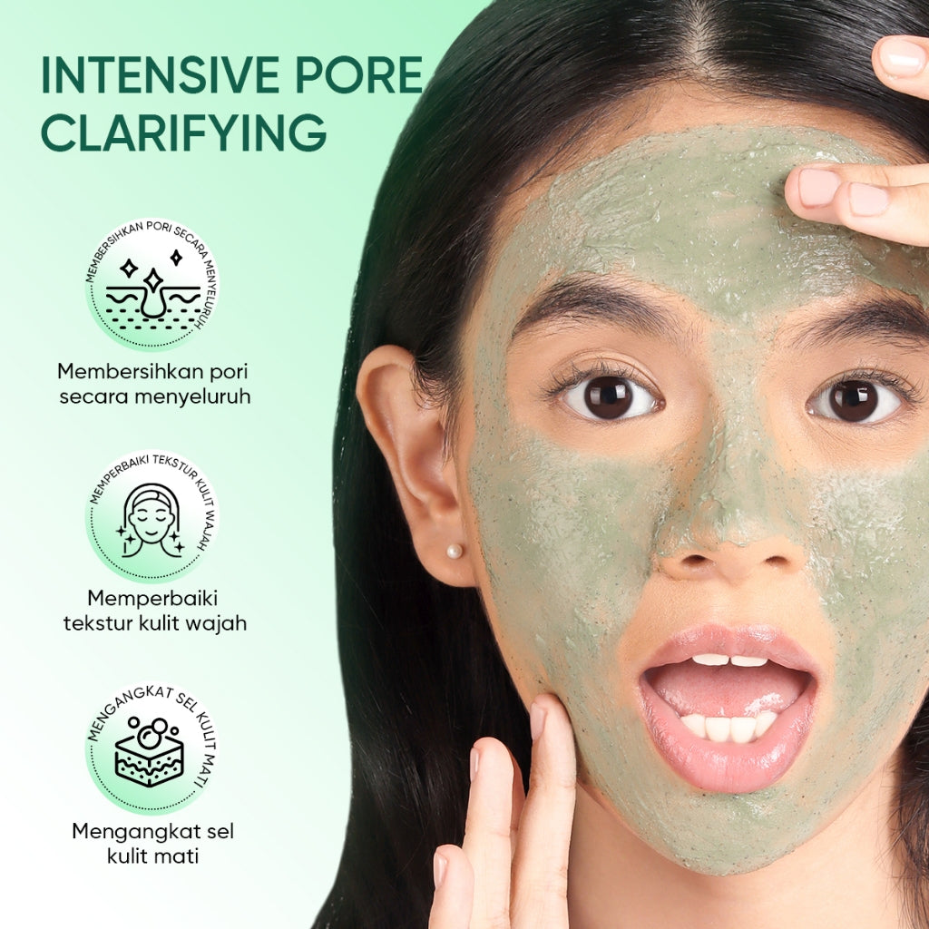 ELFORMULA Bundle 2pcs Intensive Pore Clarifying Mugwort Mask - Clay Mask Mud Mask Acne Pembersih Pori-pori Pores Eksfoliasi Wash off masker