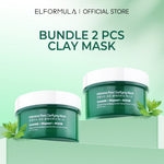 ELFORMULA Intensive Pore Clarifying Mugwort Mask - Clay Mask Mud Mask Acne Pembersih Pori-pori Pores Eksfoliasi Wash Off Masker Wajah Glowing Claymask Komedo Kulit Jerawat Sensitif