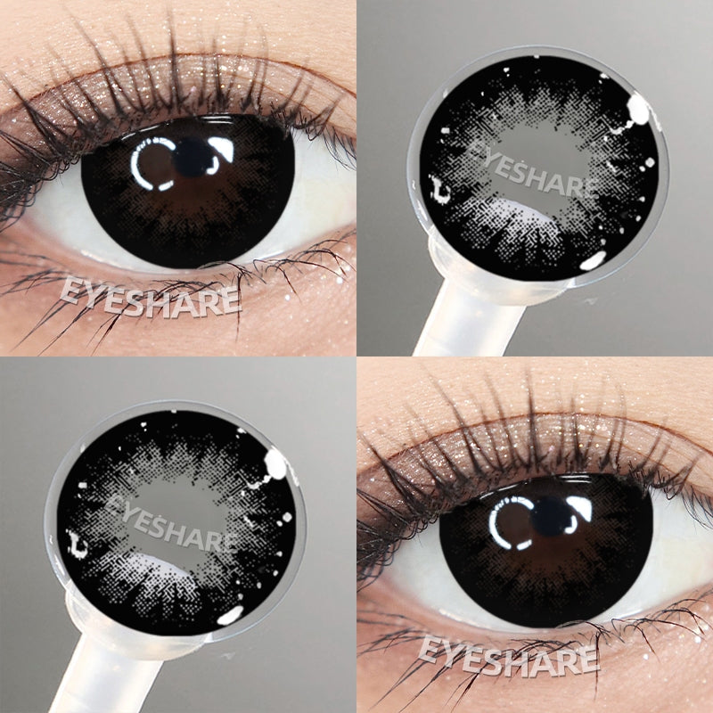 Eyeshare Softlens 15mm Big Eyes 1Pasang Gray Lensa Kontak Softlen Black
