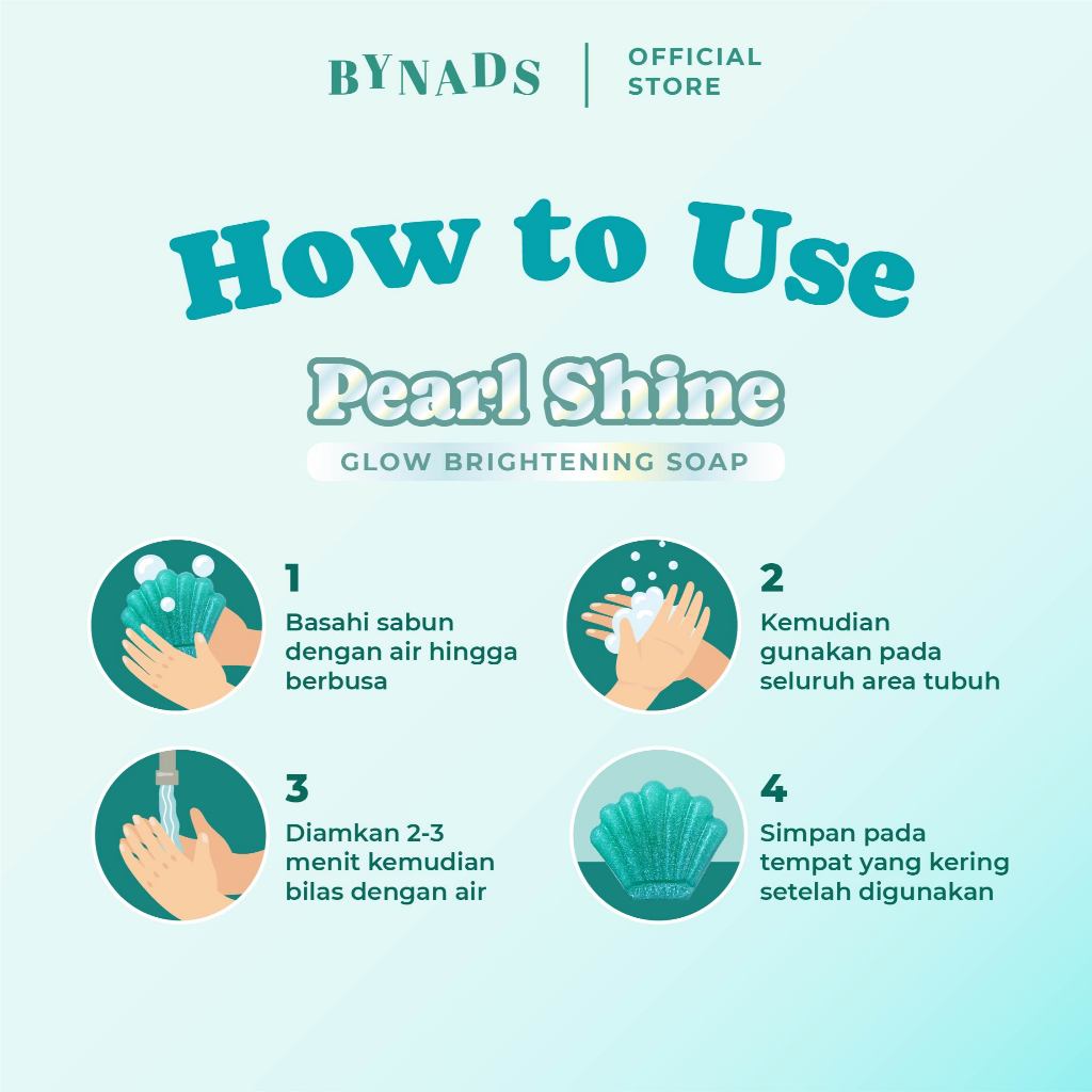 [NEW PACKAGING] 3PCS Bynads Pearl Shine Glow Brightening Soap With 8% Niacinamide Sabun Batang Pencerah Badan Dan Wajah Face Soap By Bynads