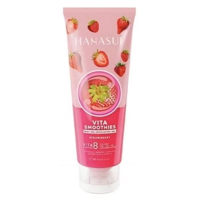 Hanasui Vita Smoothies Body Spa Gel Eksfoliasi Tubuh Strawberry 130 ml