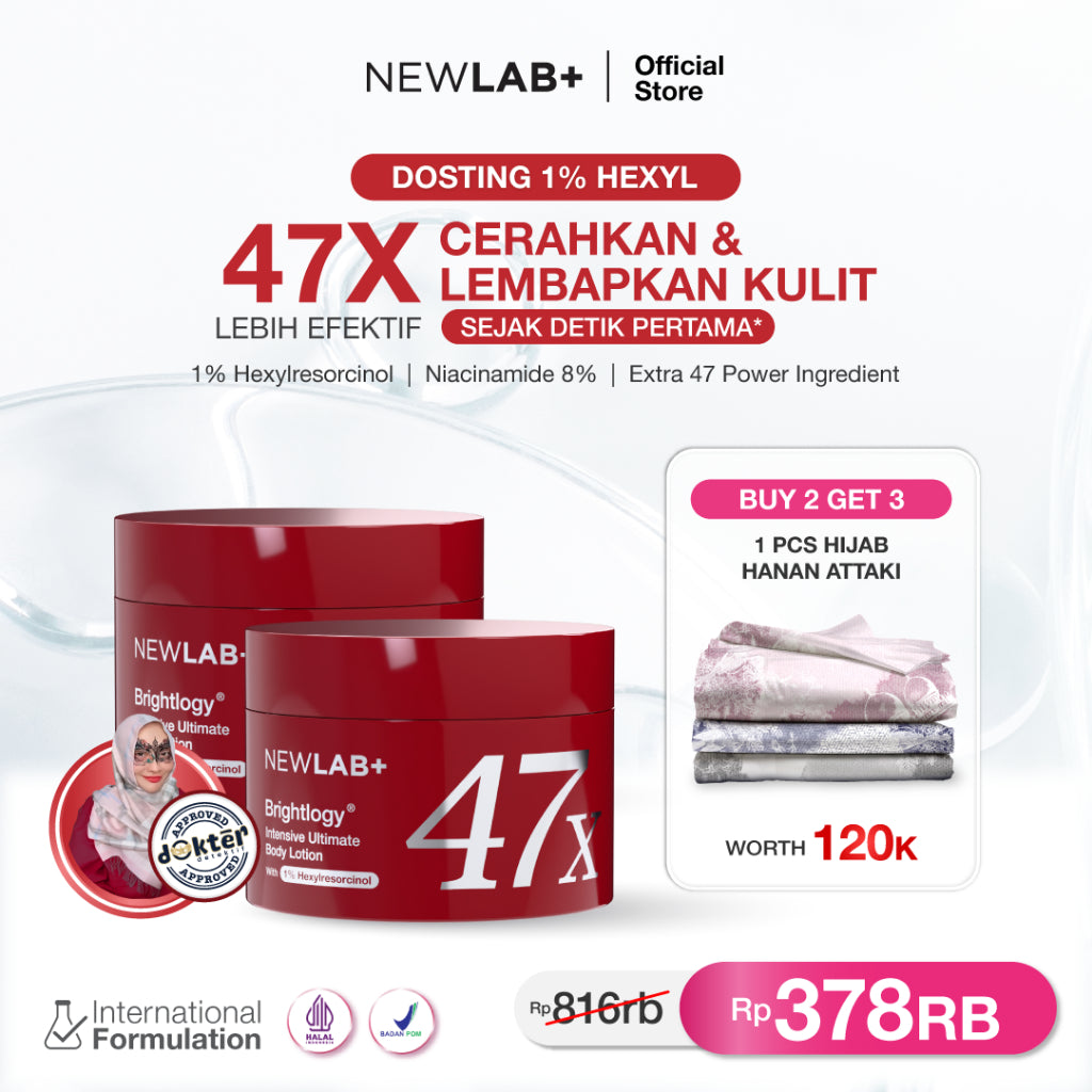 NEWLAB Brightlogy Intensive Ultimate Body Lotion with 1% Hexyl | Body Lotion Pemutih Badan | Handbody | Body Care untuk Mencerahkan |Whitening Lotion